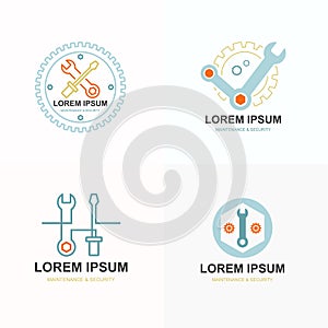 Maintenance And Security Logo Set - Vector