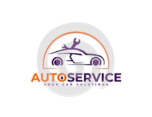 Maintenance or service car repair workshop automotive logo design