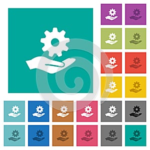 Maintenance service square flat multi colored icons