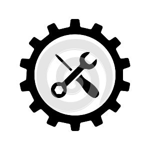 Maintenance, setting, technical support black icon