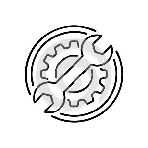 Maintenance Tool Settings Icon. Outline illust