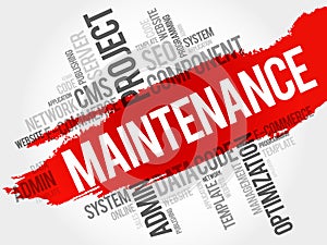 Maintenance word cloud