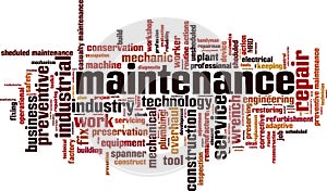 Maintenance word cloud
