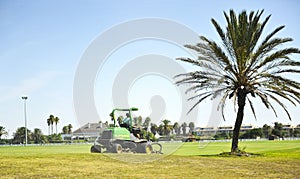 Maintenance work on the golf course of Costa Ballena, Rota, Cadiz province, Spain