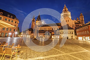 Mainz Cathedral at evening