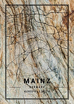 Mainz - Germany Zoe Marble Map
