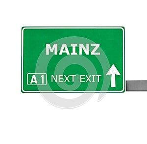 MAINZ road sign isolated on white
