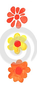 Maio laranja symbol. Yellow and orange flowers. photo
