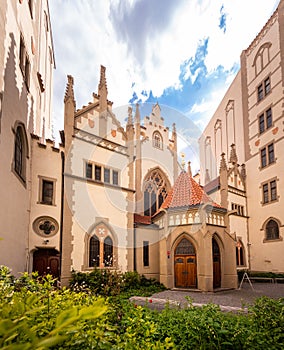 The Maisel synagogue erected in 1592 in former Prague Jewish quarter. The Synagogue contains museum exhibits