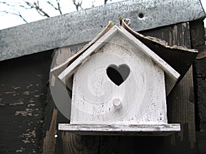 Maisonnette oiseaux vintage en bois photo