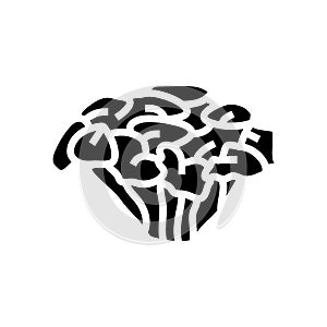 maitake mushroom glyph icon vector illustration