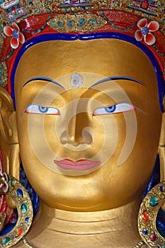 Maitreya Buddha (Future Buddha) at Thiksey Gompa in Leh, India