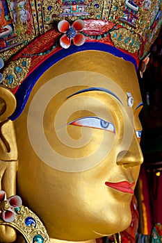 Maitreya Buddha (Future Buddha) at Thiksey Gompa in Leh, India