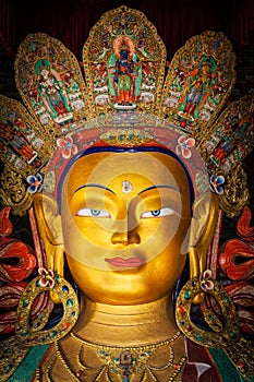 Maitreya Buddha in Thiksey Gompa, Ladakh