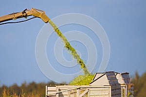 Maize crop chopper ejection tower photo