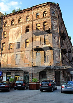 Majer Wolanowski\'s tenement house, historic residential building used as Holocausts memorial, Warsaw, Poland