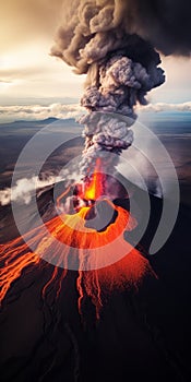 Majestic Aerial Photography: Volcano Eruption In Iceland photo
