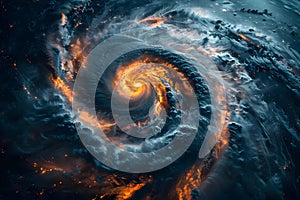 Majestic Aerial of a Spiraling Storm. Concept Aerial Photography, Storm Chasing, Weather Patterns,