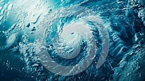 Majestic Aerial View of a Cyclone in the Ocean. Generative ai