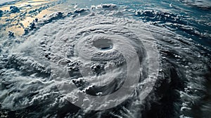 Majestic Aerial View of a Massive Tropical Cyclone.