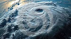 Majestic Aerial View of a Massive Tropical Cyclone.