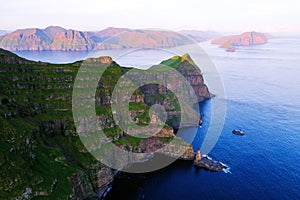 Majestic Alaberg cliffs on Mykines island