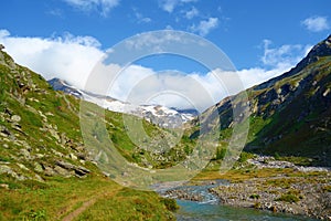 Majestic alpine landscape full of glaciers in Alps, Matrei in Osttirol, Austria