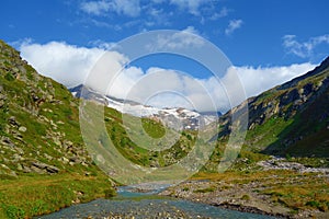 Majestic alpine landscape full of glaciers in Alps, Matrei in Osttirol, Austria