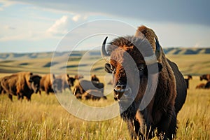 Majestic American bison. Generate Ai