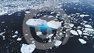 Majestic antarctica open water ocean aerial view