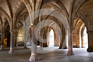 Majestic architecture of University of Glasgow Cloisters