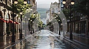 The Majestic Avenue That Defines the City\'s Vibrant Center. Generative AI photo