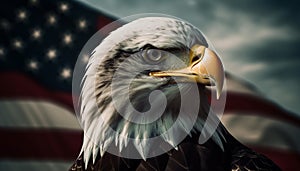 Majestic bald eagle, of American freedom generated by AI