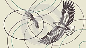 Majestic bald eagle in flight, symbolizing freedom and power, vector design Generative AI