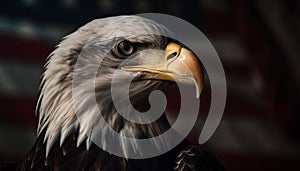 Majestic bald eagle headshot portrait generated by AI