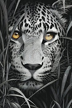Majestic beautiful leopard in the wild. Ai Generative