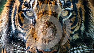 Majestic Bengal Tiger Close Up Gaze in Documentary Photo
