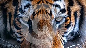 Majestic Bengal Tiger Close Up Gaze in Documentary Photo