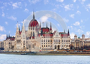 Majestic building of Parliament in Budapest