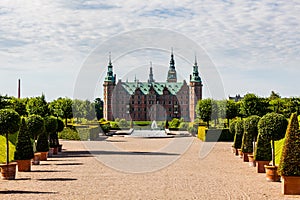 The majestic castle Frederiksborg Castle seen from the beautiful photo