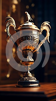 Majestic champion\'s trophy as a symbol of triumph and accomplishment