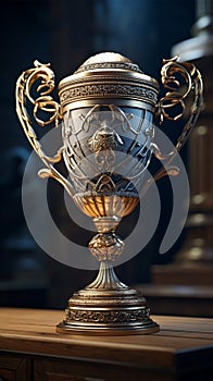 Majestic champion\'s trophy as a symbol of triumph and accomplishment