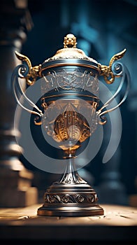 Majestic champion\'s trophy as a symbol of triumph and accomplishment