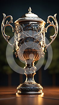 Majestic champion\'s trophy as a symbol of triumph and accomplishment