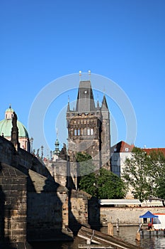 The majestic Charles Bridge over the serene Vltava River