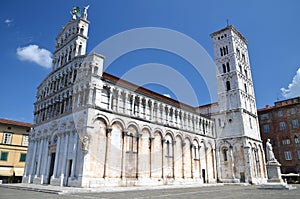 Majestic church of San Michele in Foro in town Lucca, Italy