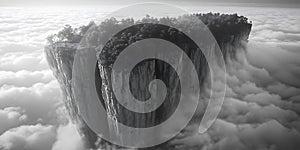 Majestic CloudCapped Mesa A Panoramic View