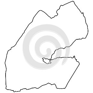 Majestic Contours, Djibouti Map Unveiled in line drawing outline Djibouti photo