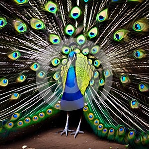 A majestic, cosmic peacock with feathers of iridescent galaxies, strutting along the event horizon of a black hole2