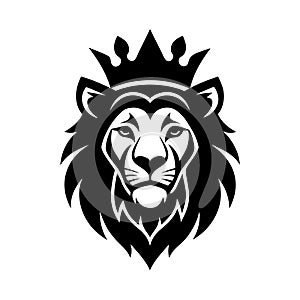 Majestic Crowned Lion silhouette vector art photo